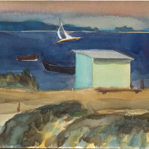 Ahrenshoop Hiddensee Schaprode Vitte Insel Maritim Rügen Usedom Darß Ostsee Landschaft Aquarell Pastell