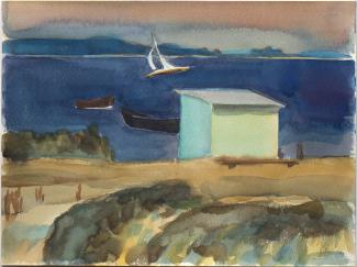 Ahrenshoop Hiddensee Schaprode Vitte Insel Maritim Rügen Usedom Darß Ostsee Landschaft Aquarell Pastell