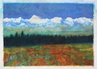 Blick auf Gebirge, 2001 Aquarell und Acryl