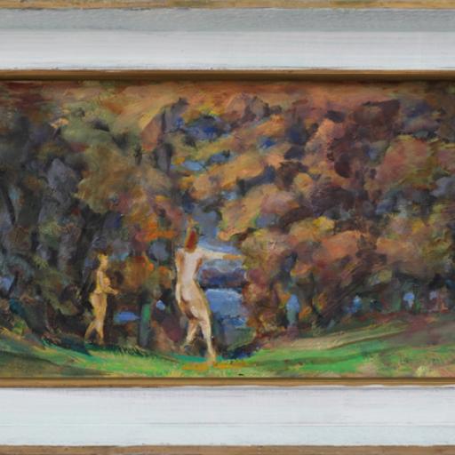 Herbstwald, 2008, 27,5 x 47 cm, Öl