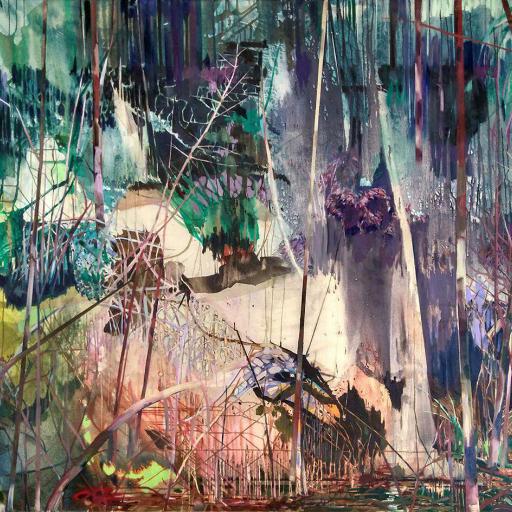 Theresa Möller, Pflanzen, 2018, Acryl und Öl auf Leinwand, 190x250 cm