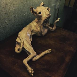 Catdog, 2015, 34cm x 20cm, glasierte Keramik