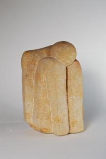 Christine Dewerny, Kleiner Ruhender, 2002, Reinhardtsdorfer Sandstein, 30x20x17cm, 2800.- Euro, Galerie Weise Chemnitz