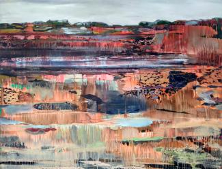 Theresa Möller, Landschaft, 2018, 190x250 cm, Acryl und Öl auf Leinwand